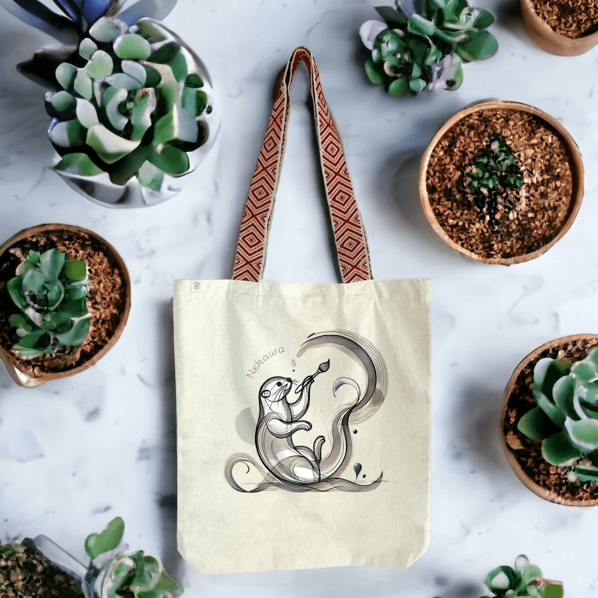 Totebag ethnique L'art et l'onde
